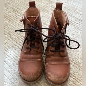 Mikoleon Kids brown leather boots with pocket 28